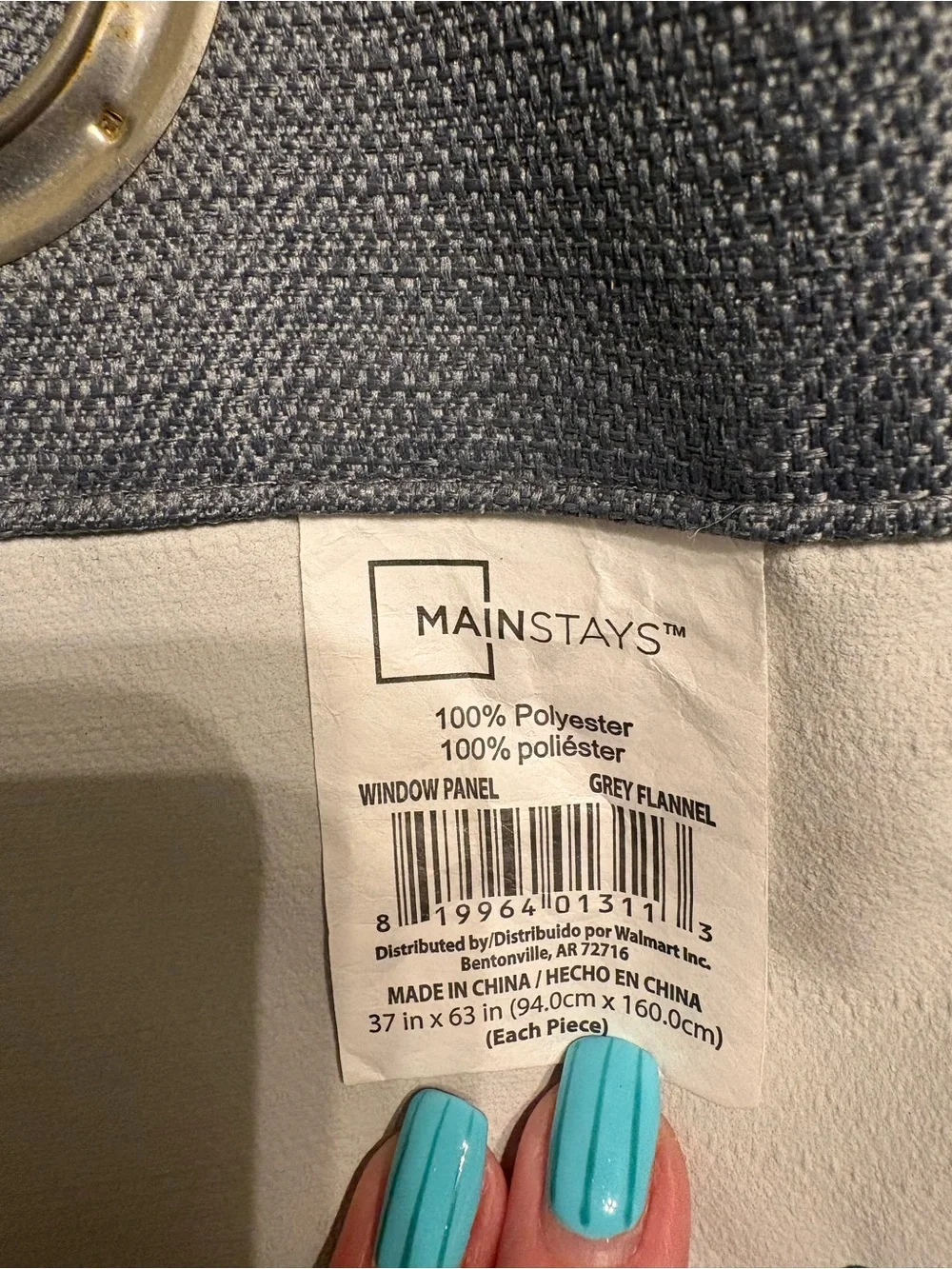 Mainstays Gray Grommet Blackout Curtain Panels-4 panels